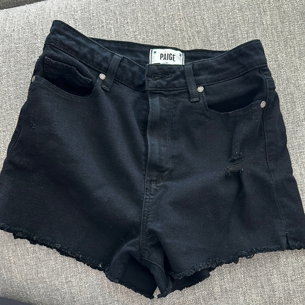 Paige Black Denim Shorts